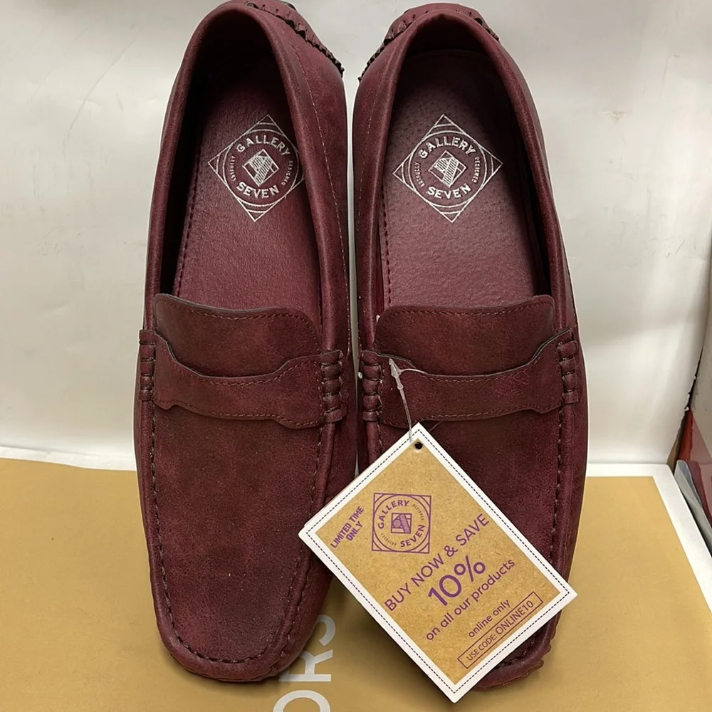 BNWT Gallery Seven Mens shoes Maroon size 8 - Picture 3 of 8